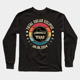 Lewisville Texas Total Solar Eclipse 2024 Long Sleeve T-Shirt